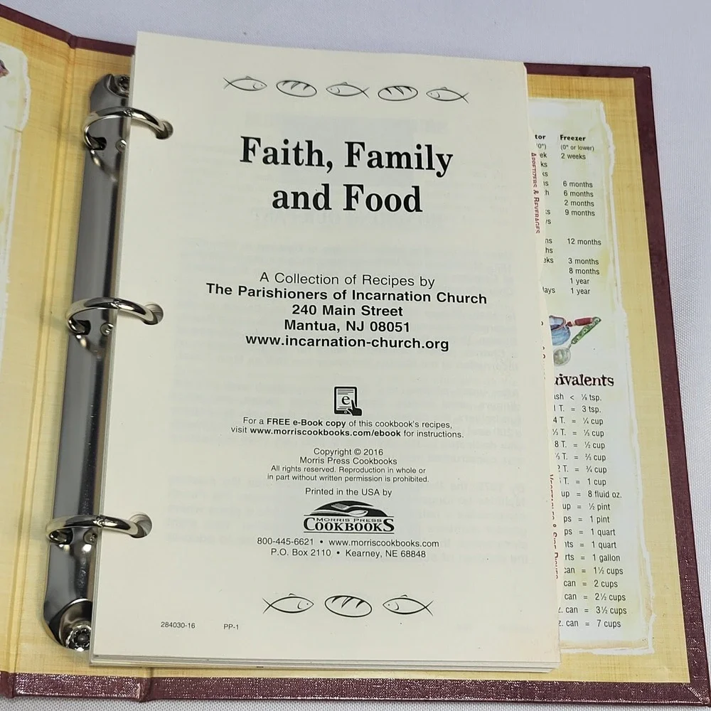 Faith Family and Food Cookbook Church of the Incarnation Collection Mantua NJ